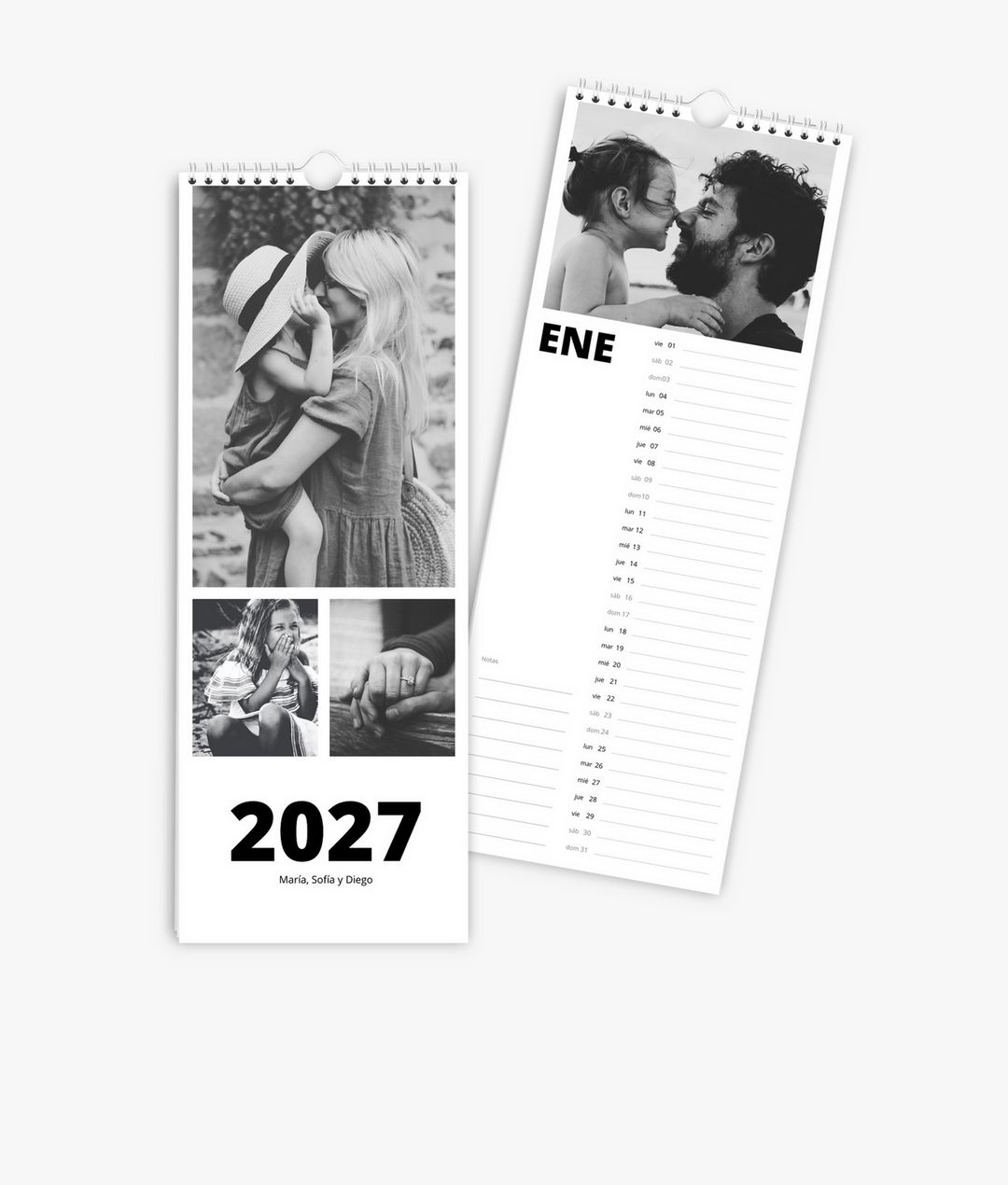 Calendario de cocina 2026 en el formato 15 x 40 cm con tus propias fotos
