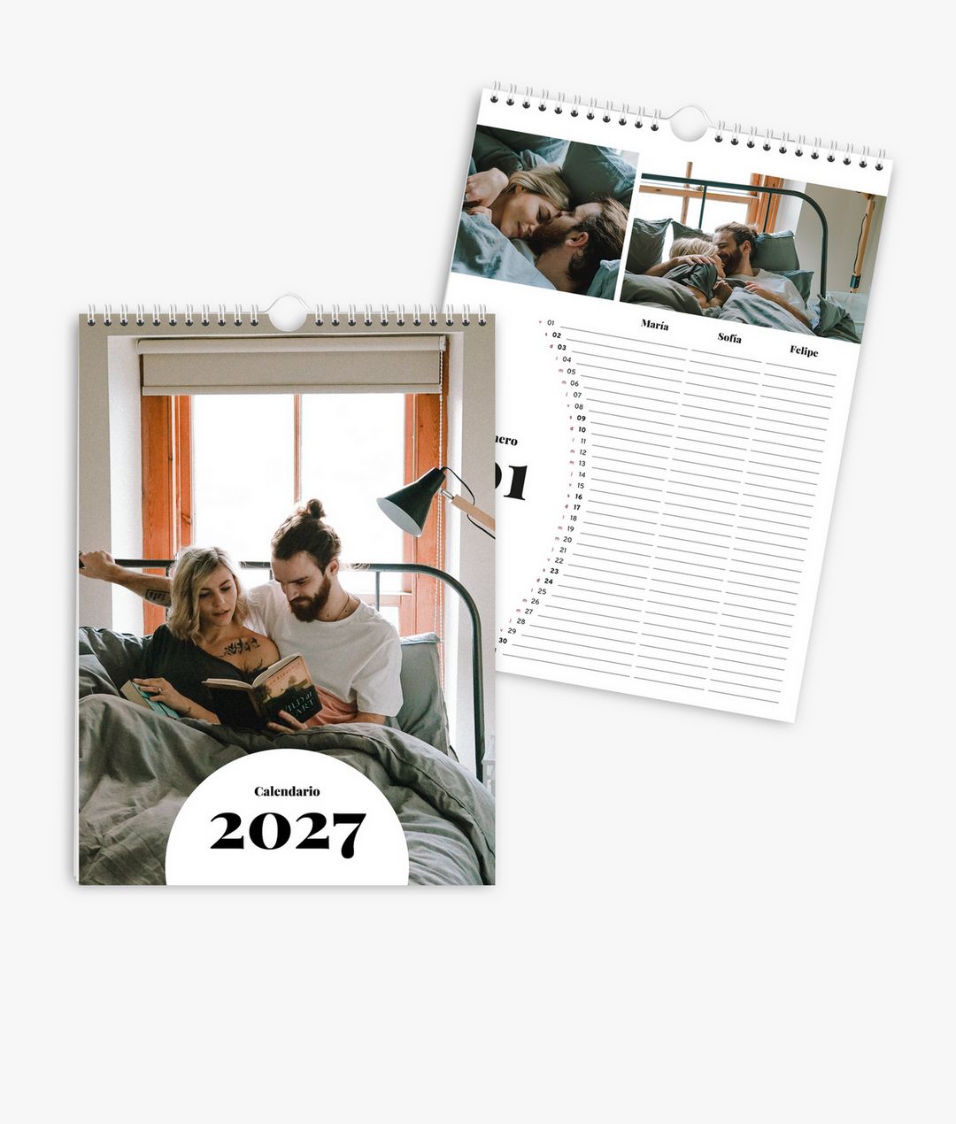 Calendario familiar 2027 en el formato A4 vertical con tus propias fotos